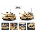 Sluban Model Bricks M38-B1365 Bitevní tank M1A2 Abrams TUSK II 2v1